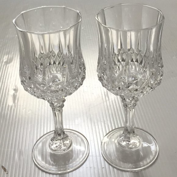 Cristal D’Arques Set of 2 Crystal Goblets, 7+" Tall - Picture 1 of 5